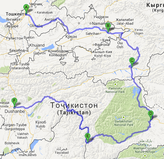 Tasjkent, Usbekistan til Karaboev Avenue N.-Karabojev-Allee проспект Карабоева хиёбони Қаробоев - Google Maps
